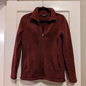 The North Face Crescent Full Zip Sweater Fleece in Barolo Red Heather, Medium